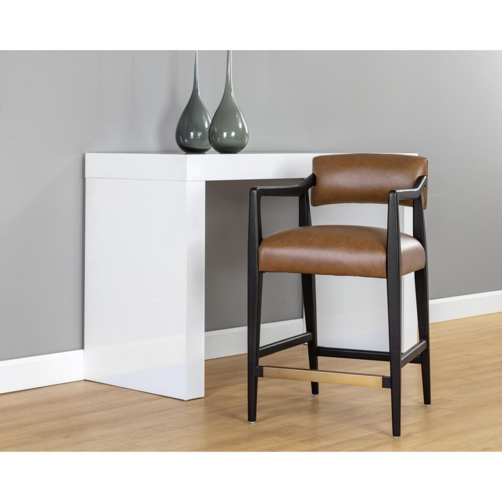 Keagan Counter Stool - Shalimar Tobacco Leather - Image 4