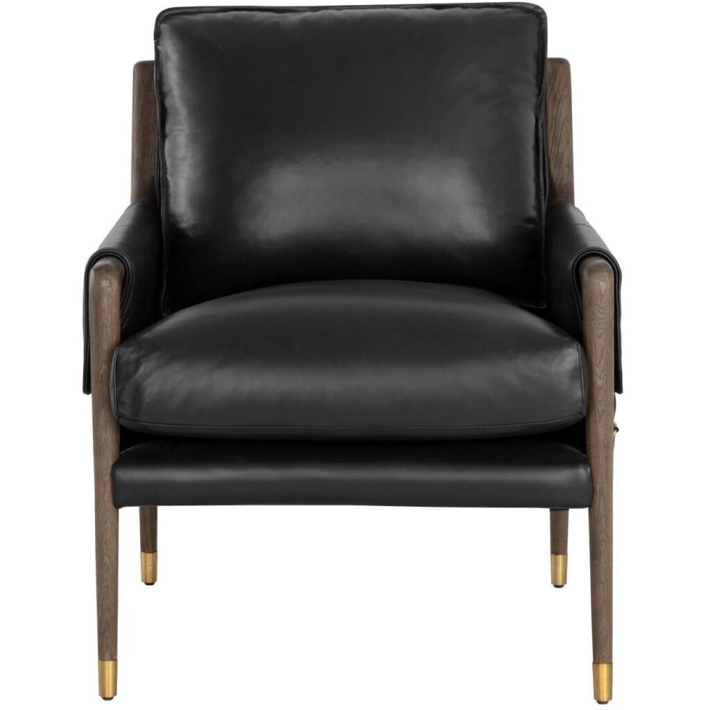 Mauti Armchair - Dark Brown - Cortina Black Leather - Image 2