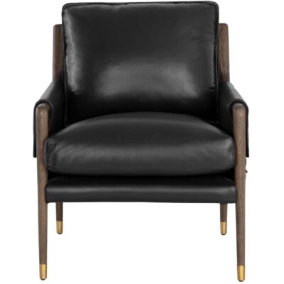 Mauti Armchair - Dark Brown - Cortina Black Leather 110572 110572 MAUTI LOUNGE CHAIR DARK BROWN CORTINA BLACK LEATHER 1