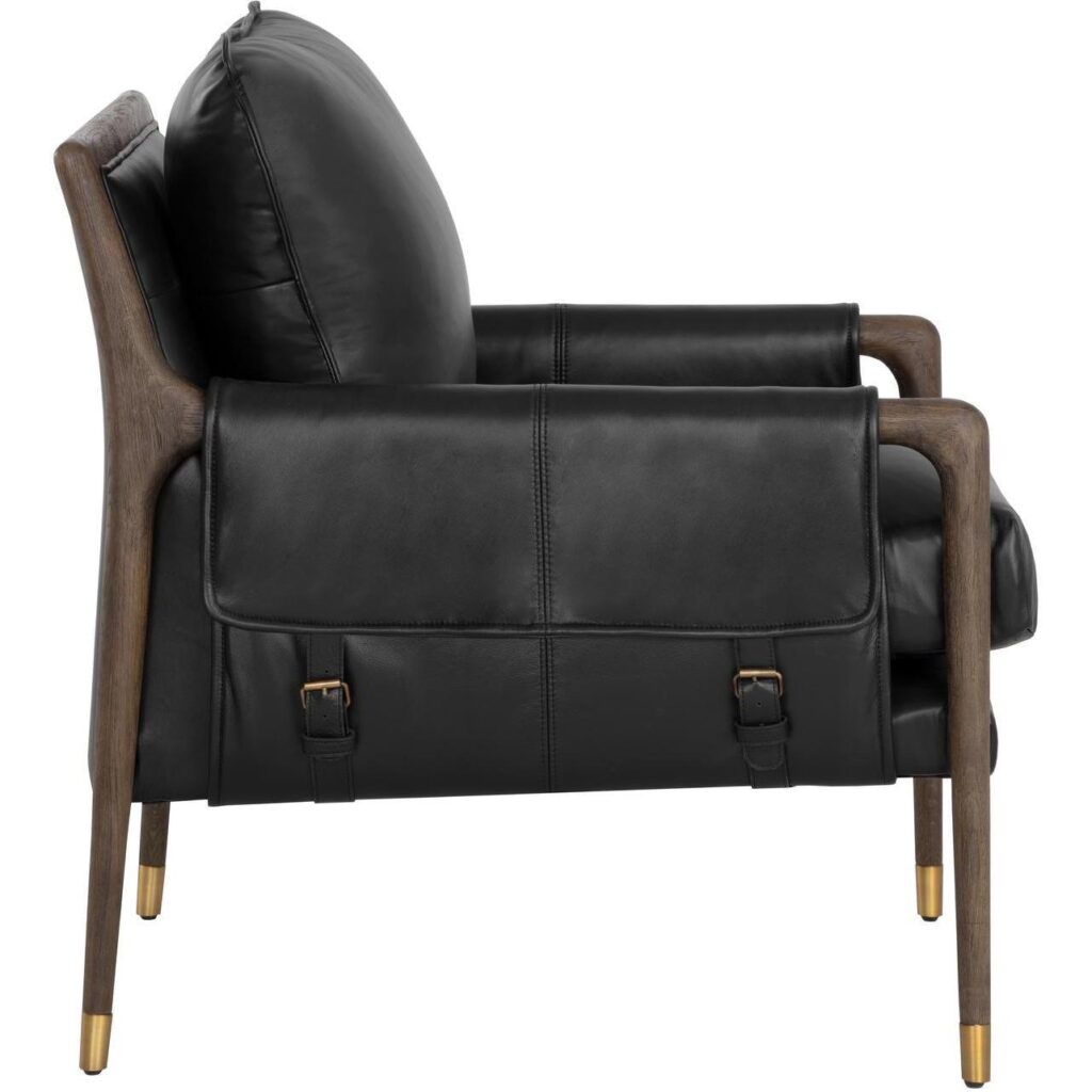 Mauti Armchair - Dark Brown - Cortina Black Leather - Image 3