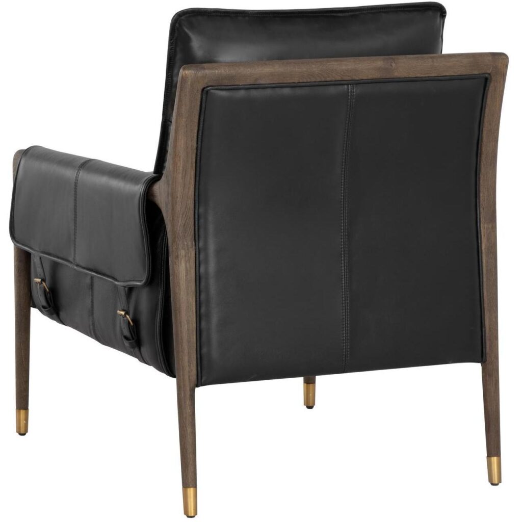 Mauti Armchair - Dark Brown - Cortina Black Leather - Image 4