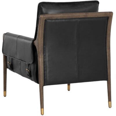 Mauti Armchair - Dark Brown - Cortina Black Leather 110572 110572 MAUTI LOUNGE CHAIR DARK BROWN CORTINA BLACK LEATHER 3