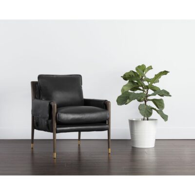 Mauti Armchair - Dark Brown - Cortina Black Leather 110572 110572 MAUTI LOUNGE CHAIR DARK BROWN CORTINA BLACK LEATHER 5