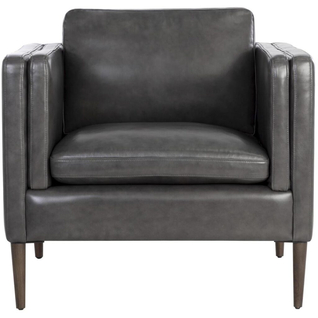 Richmond Armchair - Brentwood Charcoal Leather - Image 2