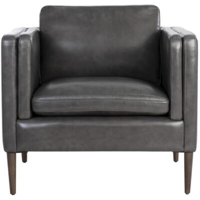 Richmond Armchair - Brentwood Charcoal Leather 110575 110575 RICHMOND ARMCHAIR BRENTWOOD CHARCOAL LEATHER 1