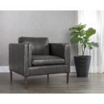 Richmond Armchair - Brentwood Charcoal Leather 12 Richmond Armchair - Brentwood Charcoal Leather 110575 110575 RICHMOND ARMCHAIR BRENTWOOD CHARCOAL LEATHER 5