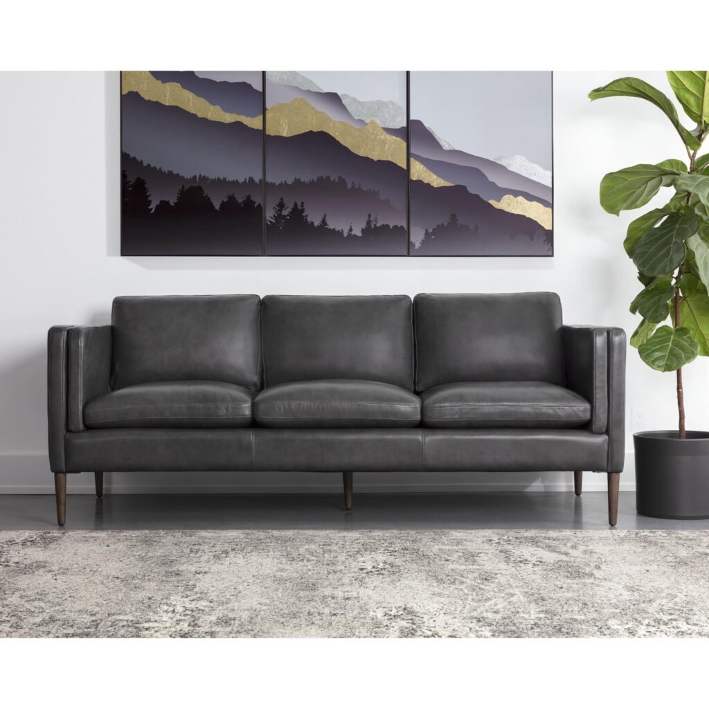 Richmond Sofa - Brentwood Charcoal Leather - Image 4