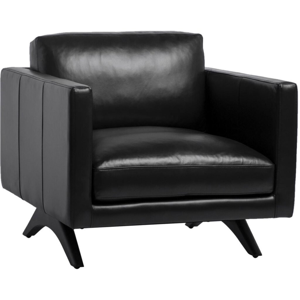 Rogers Armchair - Cortina Black Leather