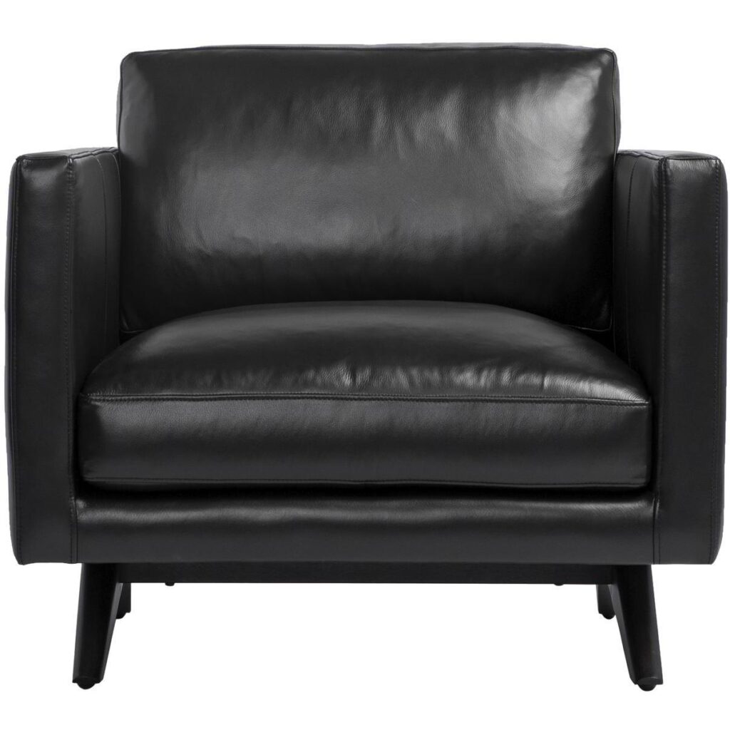 Rogers Armchair - Cortina Black Leather - Image 2