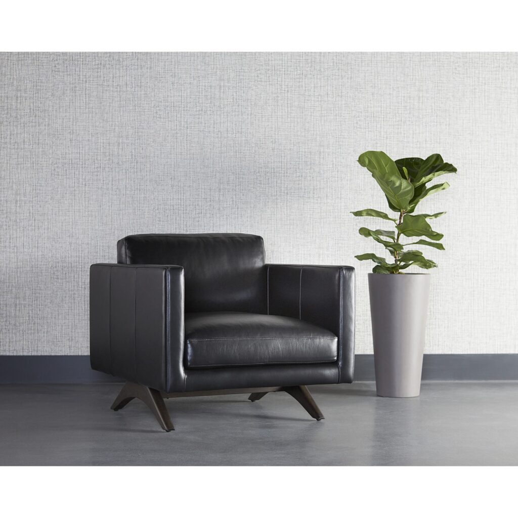 Rogers Armchair - Cortina Black Leather - Image 5