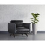 Rogers Armchair - Cortina Black Leather 13 Rogers Armchair - Cortina Black Leather 110577 110577 ROGERS ARMCHAIR CORTINA BLACK LEATHER 5