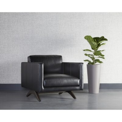 Rogers Armchair - Cortina Black Leather 110577 110577 ROGERS ARMCHAIR CORTINA BLACK LEATHER 5