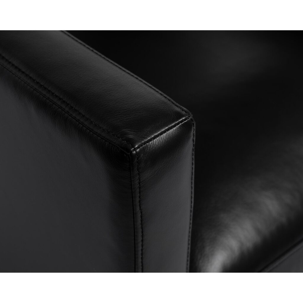 Rogers Armchair - Cortina Black Leather - Image 6