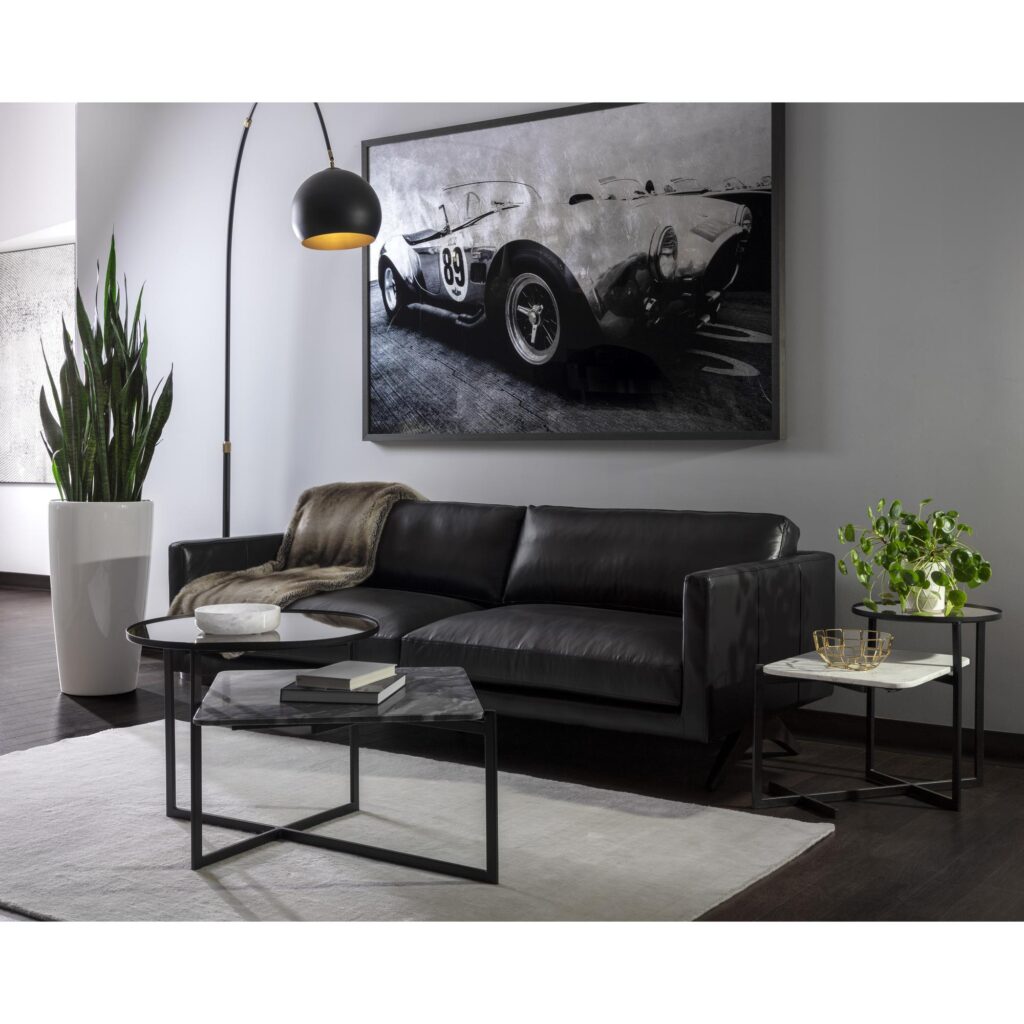 Rogers Sofa - Cortina Black Leather - Image 8