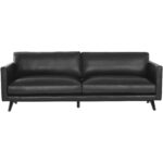 Rogers Sofa - Cortina Black Leather 110580 110580 ROGERS SOFA CORTINA BLACK LEATHER 2