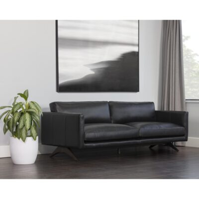 Rogers Sofa - Cortina Black Leather 110580 110580 ROGERS SOFA CORTINA BLACK LEATHER 5