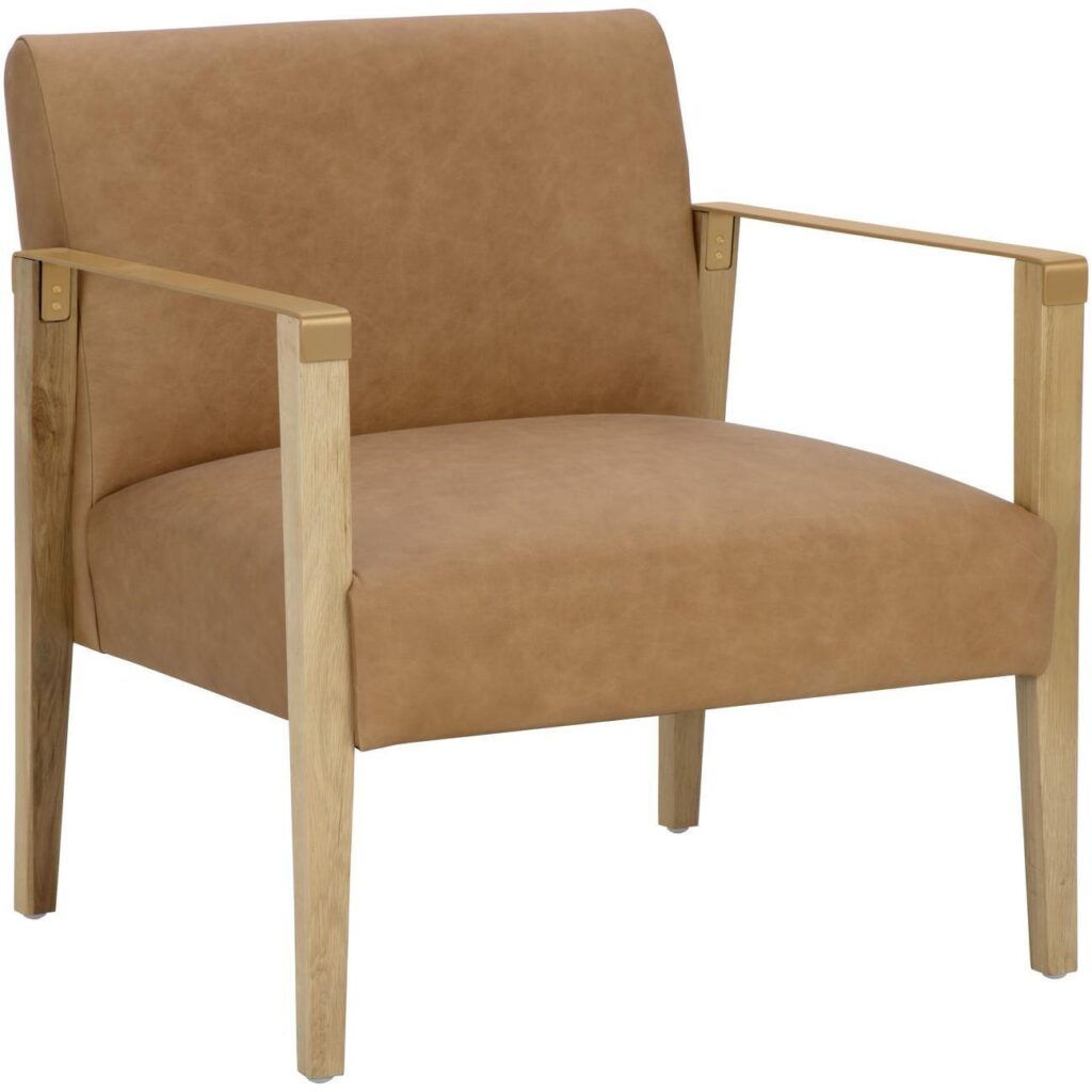 Earl Lounge Chair - Rustic Oak - Ludlow Sesame Leather