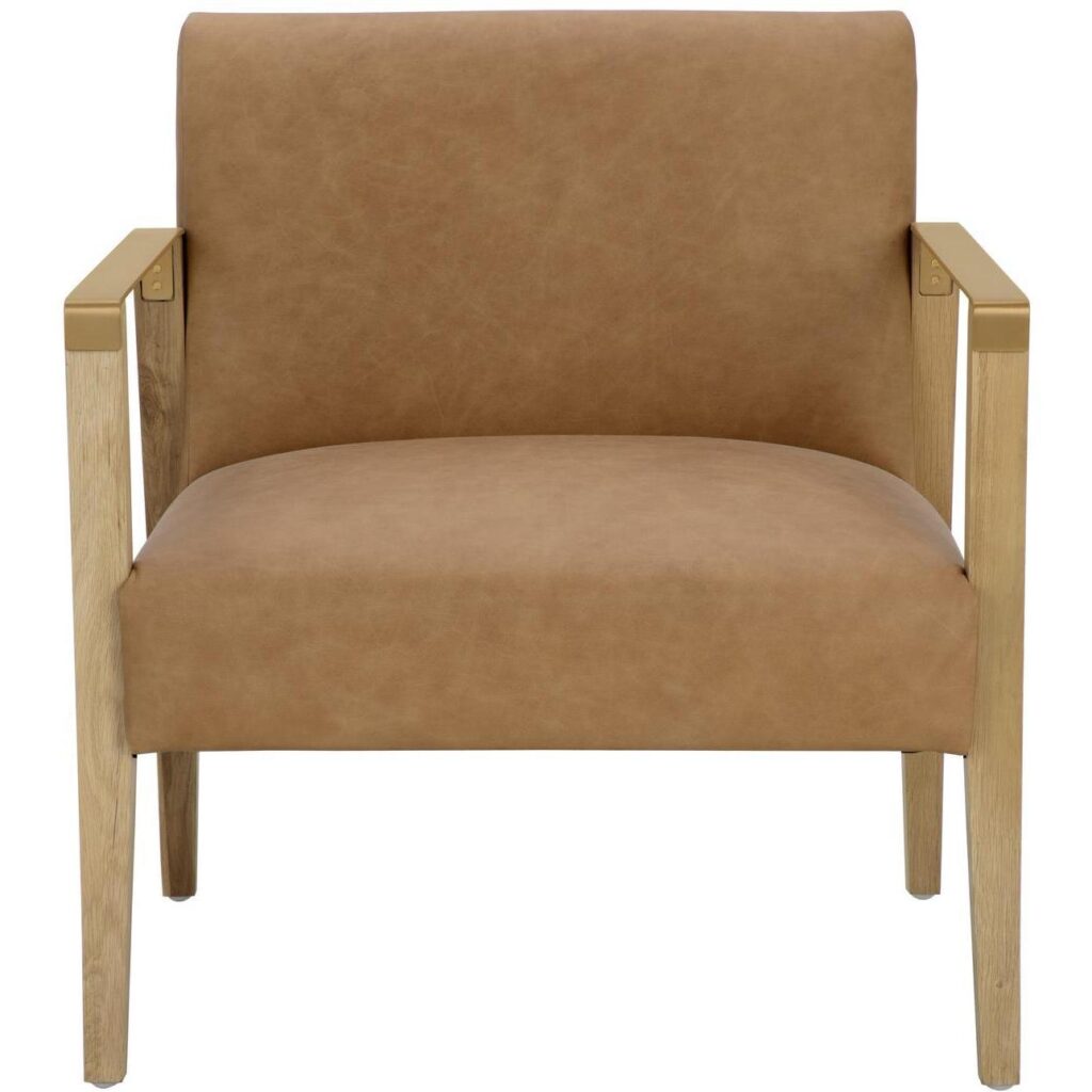 Earl Lounge Chair - Rustic Oak - Ludlow Sesame Leather - Image 2