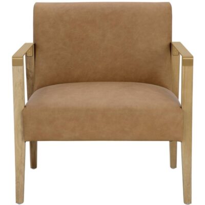 Earl Lounge Chair - Rustic Oak - Ludlow Sesame Leather 110602 110602 EARL LOUNGE CHAIR RUSTIC OAK LUDLOW SESAME LEATHER 1