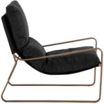 Zancor Lounge Chair - Antique Brass - Charcoal Black Leather 10 Zancor Lounge Chair - Antique Brass - Charcoal Black Leather 110657 110657 ZANCOR LOUNGE CHAIR ANTIQUE BRASS BLACK LEATHER 2