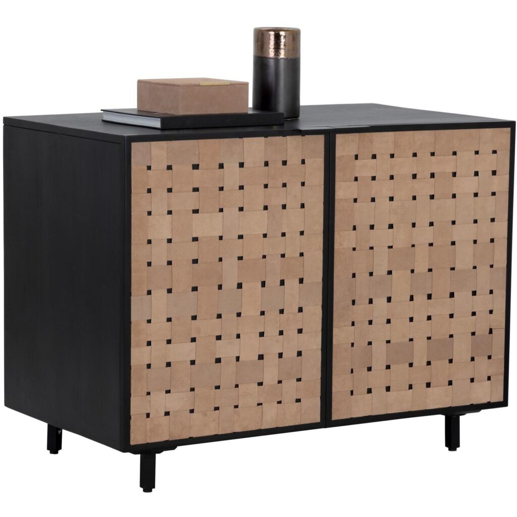 Omari Sideboard - Small - Suede Light Tan Leather