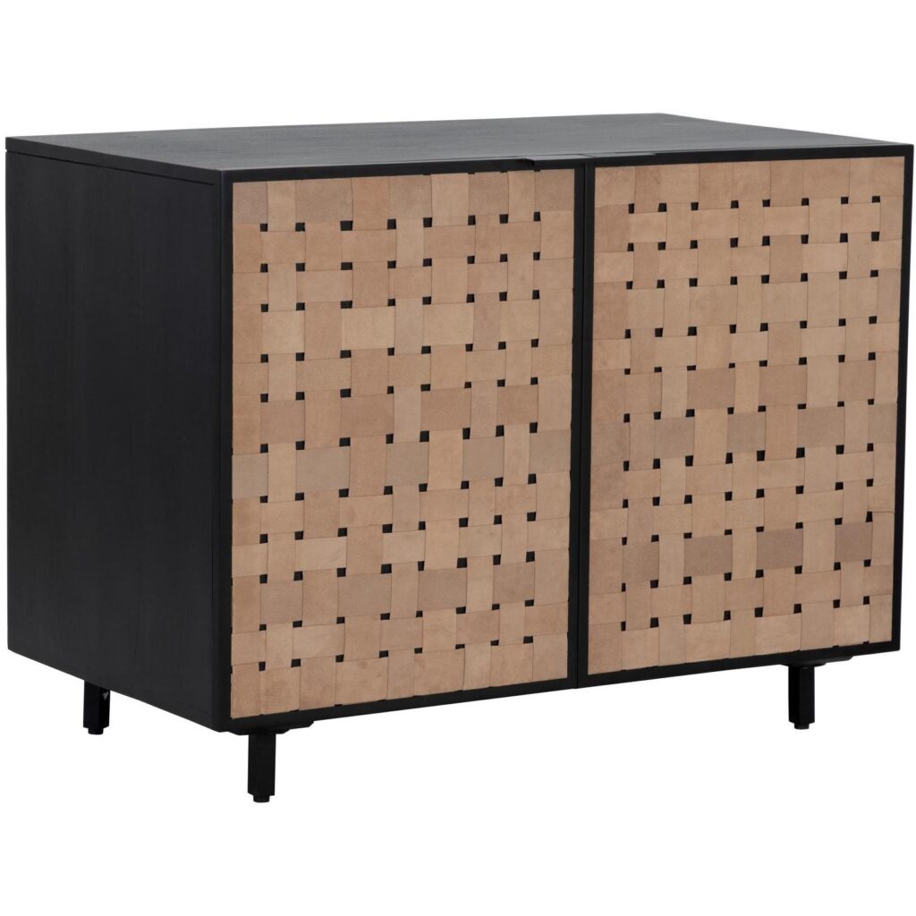 Omari Sideboard - Small - Suede Light Tan Leather - Image 2