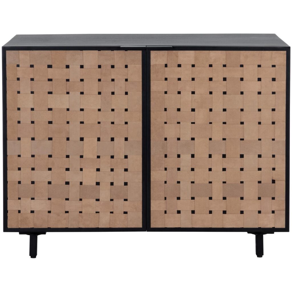 Omari Sideboard - Small - Suede Light Tan Leather - Image 3