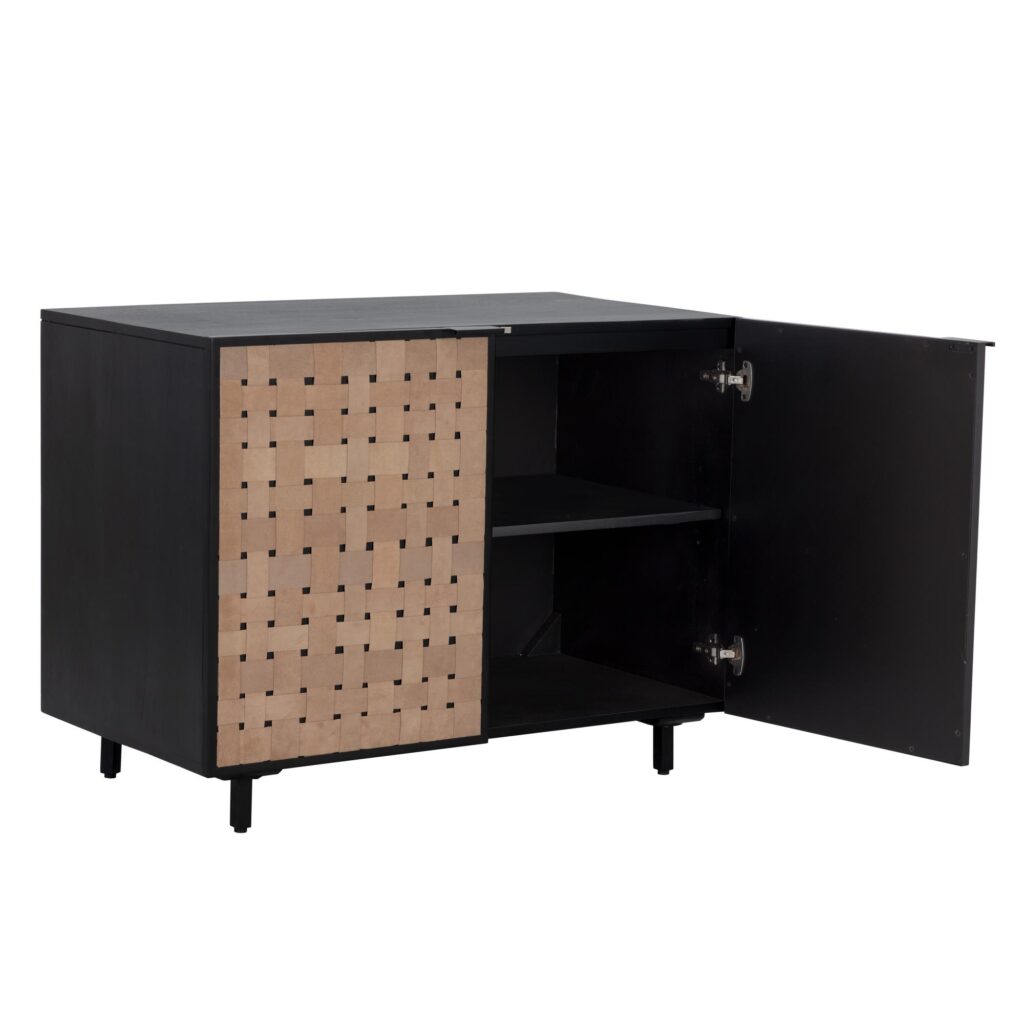 Omari Sideboard - Small - Suede Light Tan Leather - Image 4