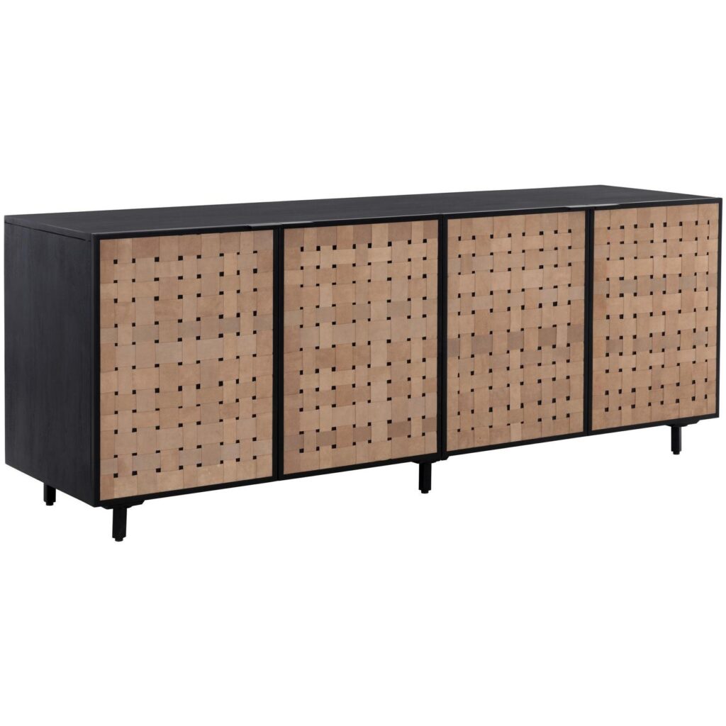 Omari Sideboard - Large - Suede Light Tan Leather - Image 2