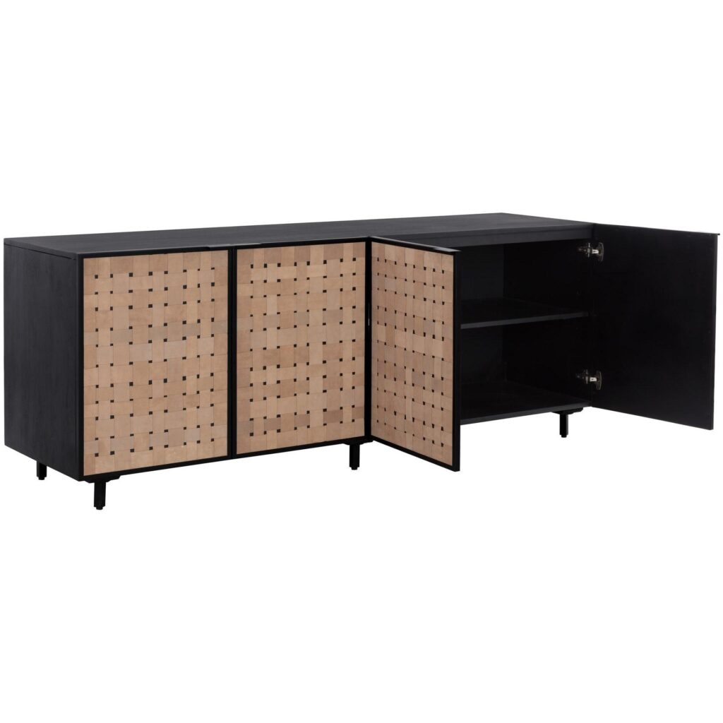 Omari Sideboard - Large - Suede Light Tan Leather - Image 3