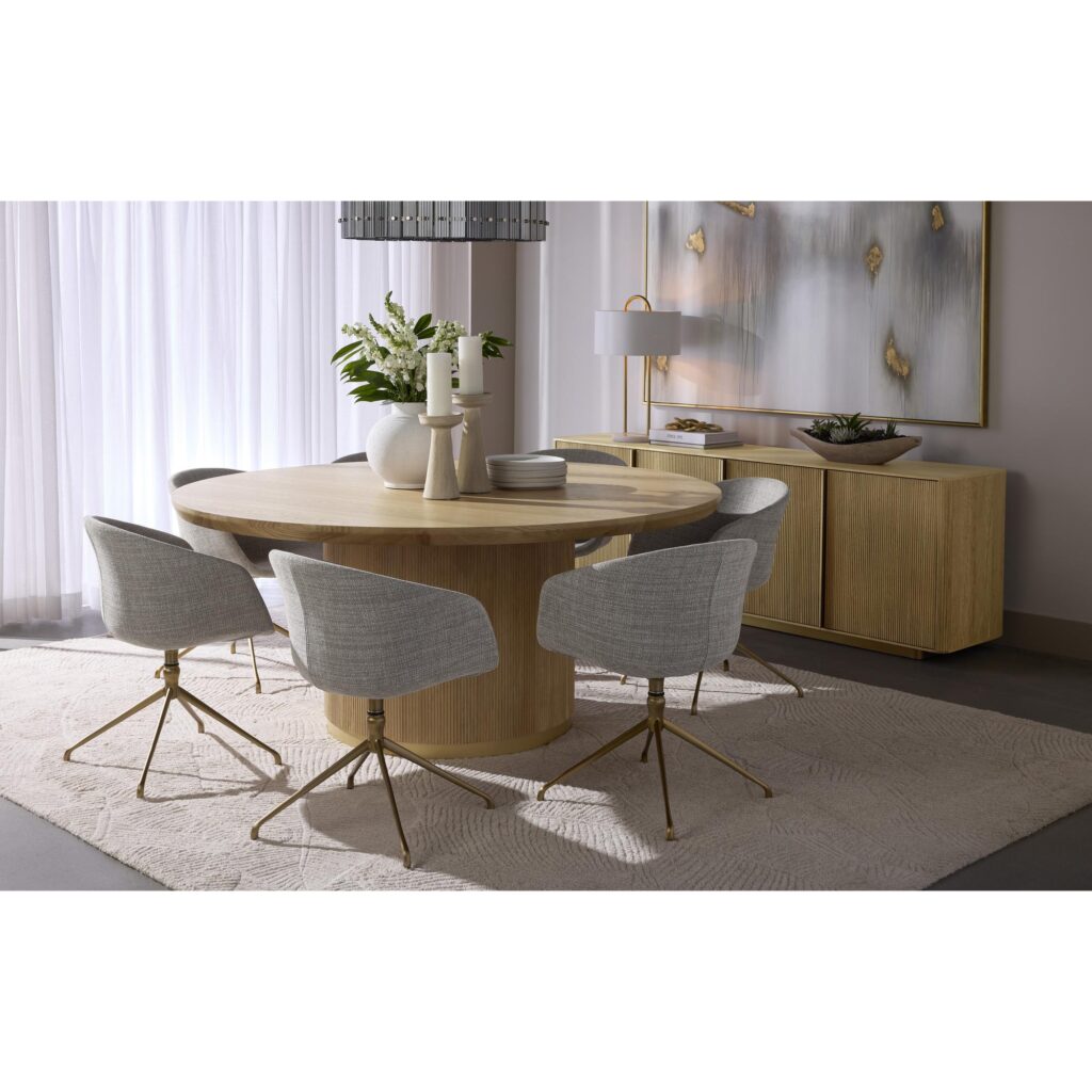 Kalla Dining Table - Round - Rustic Oak - 68" - Image 6