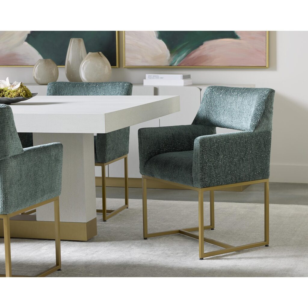 Greco Dining Armchair - Aura Teal - Image 5