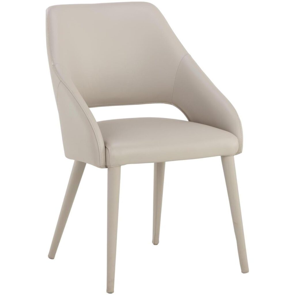 Galen Dining Chair - Linea Light Grey Leather