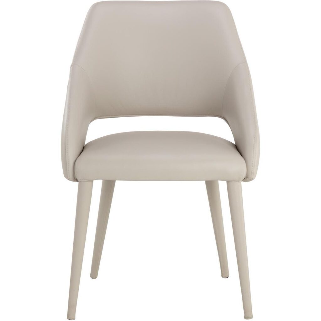 Galen Dining Chair - Linea Light Grey Leather - Image 2