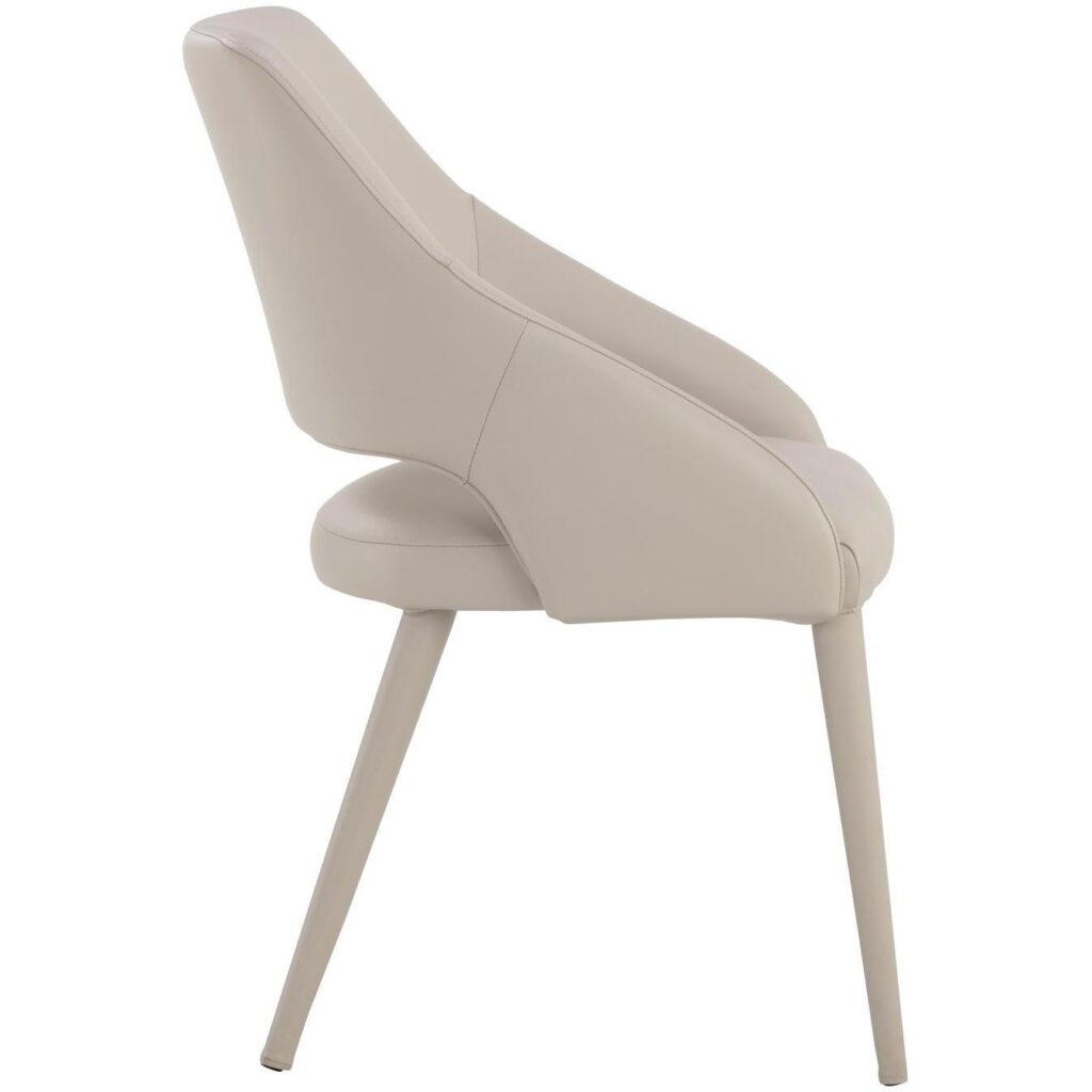 Galen Dining Chair - Linea Light Grey Leather - Image 3