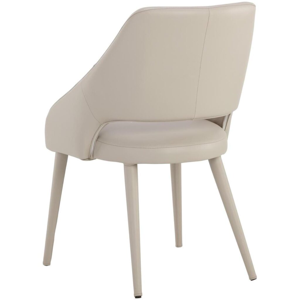 Galen Dining Chair - Linea Light Grey Leather - Image 4