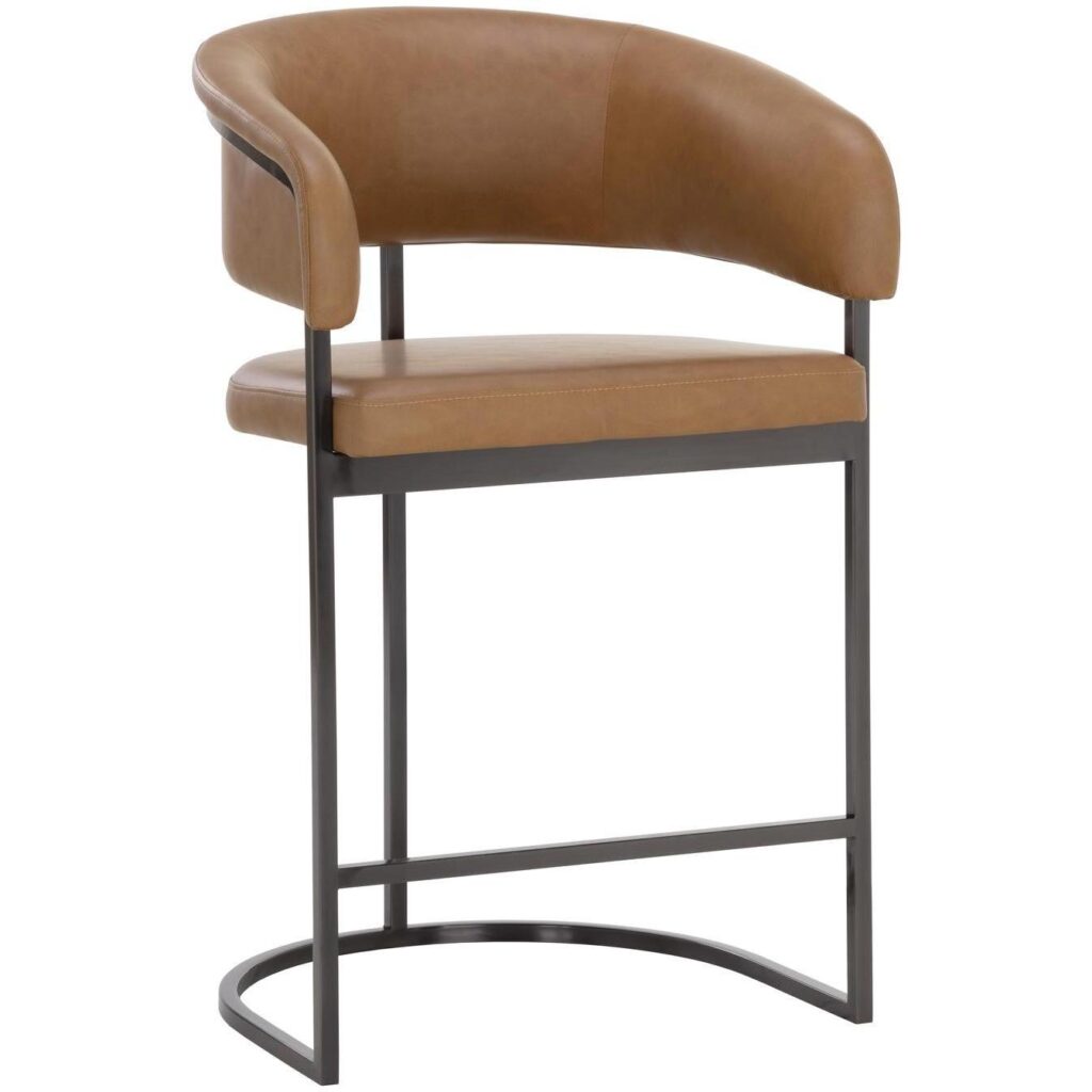 Marris Counter Stool - Gunmetal - Milliken Cognac