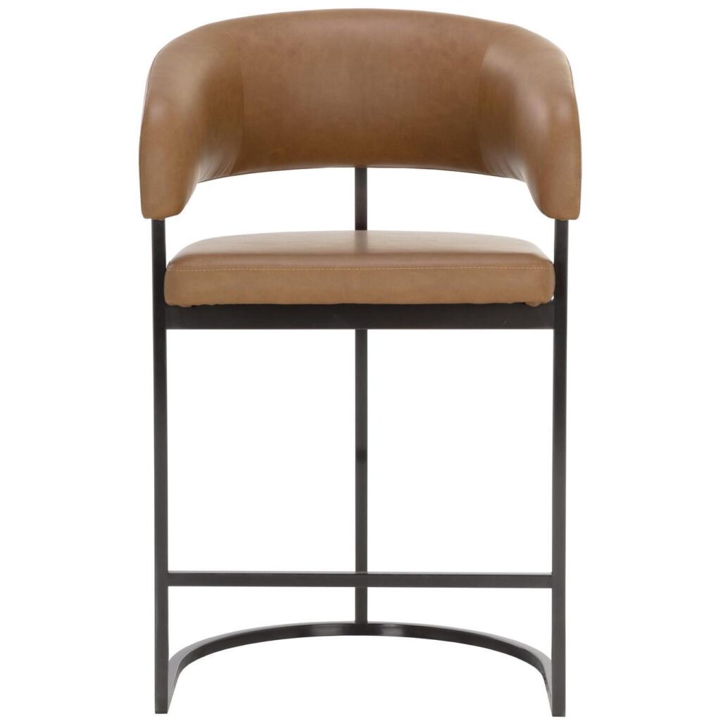 Marris Counter Stool - Gunmetal - Milliken Cognac - Image 2