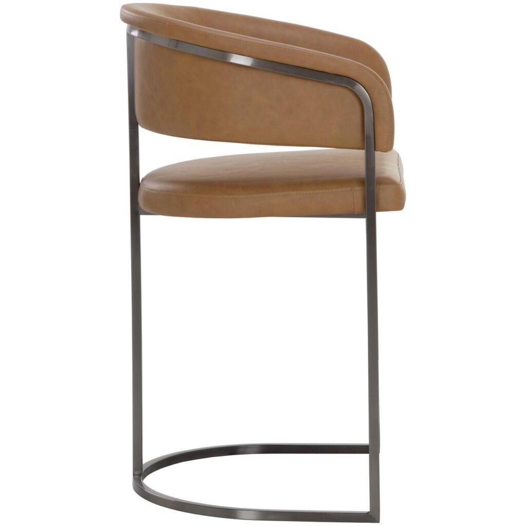 Marris Counter Stool - Gunmetal - Milliken Cognac - Image 3