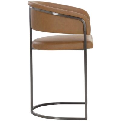 Marris Counter Stool - Gunmetal - Milliken Cognac 110907 110907 MARRIS COUNTER STOOL GUNMETAL MILLIKEN COGNAC 2