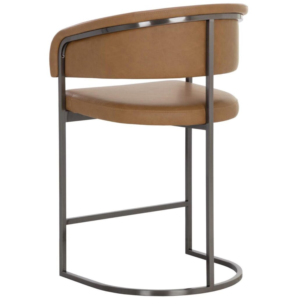 Marris Counter Stool - Gunmetal - Milliken Cognac - Image 4