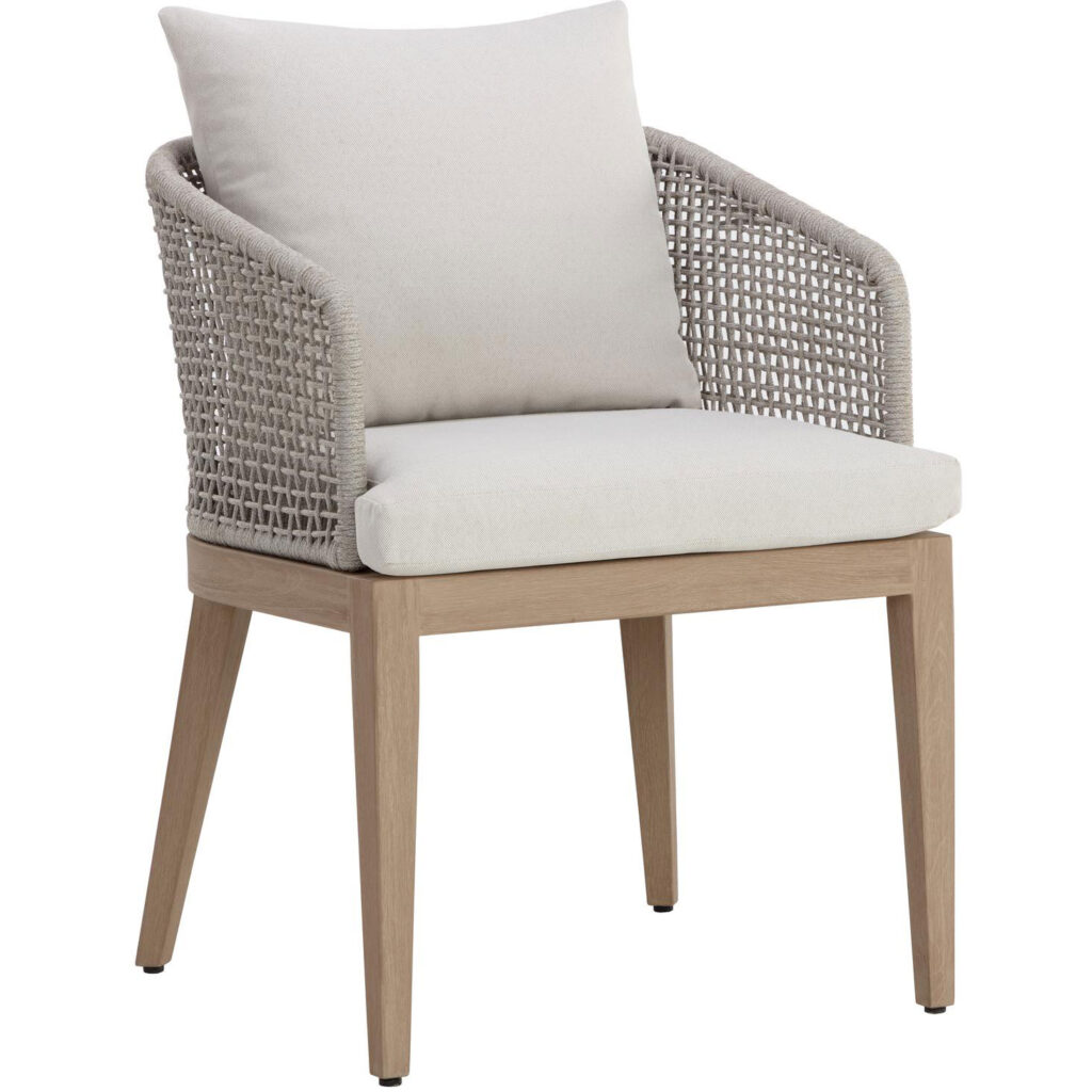 Capri Dining Armchair - Drift Brown - Palazzo Cream