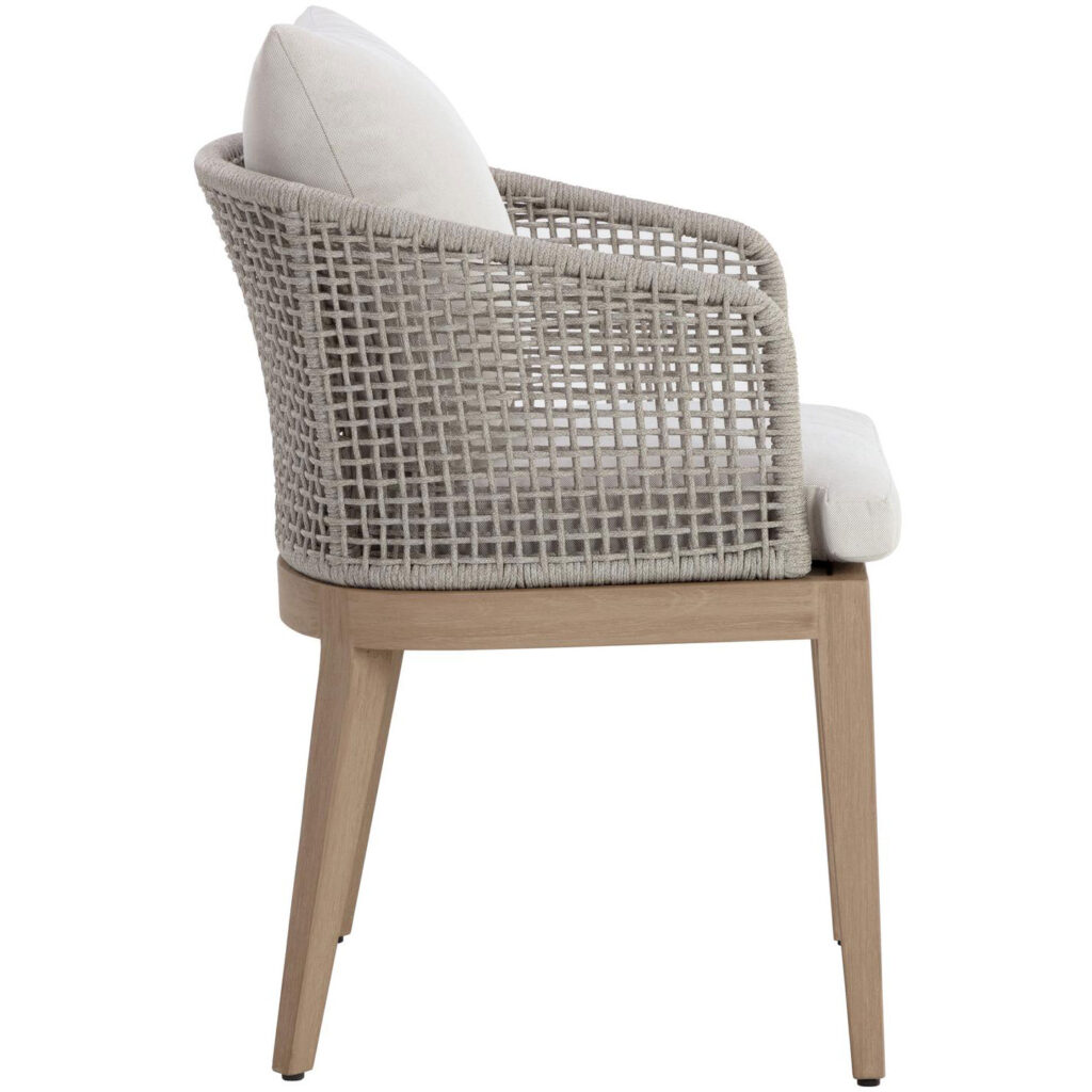 Capri Dining Armchair - Drift Brown - Palazzo Cream - Image 3