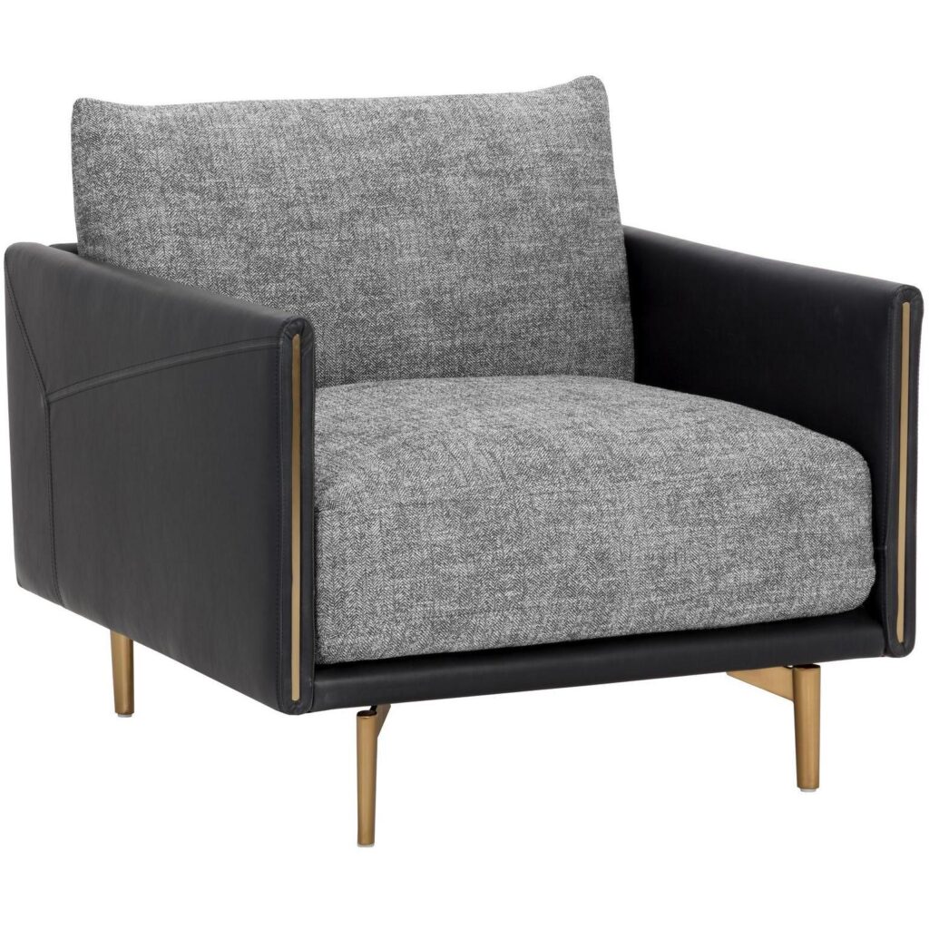 Ashi Armchair - Nash Zebra / Coal Black