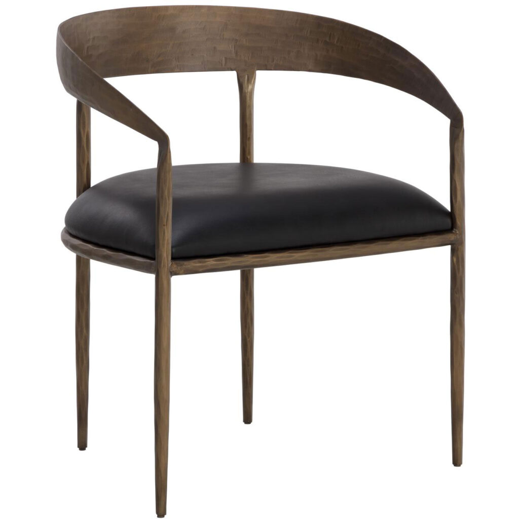 Zanatta Dining Armchair - Charcoal Black Leather