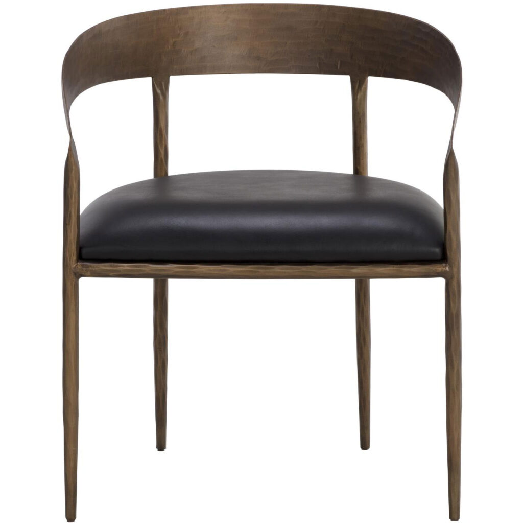 Zanatta Dining Armchair - Charcoal Black Leather - Image 2