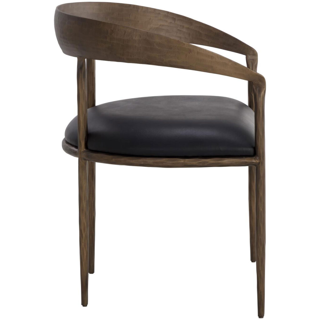 Zanatta Dining Armchair - Charcoal Black Leather - Image 3