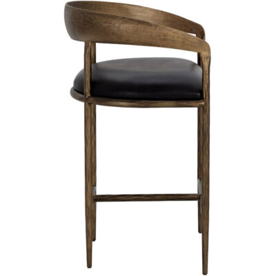 Zanatta Counter Stool - Charcoal Black Leather 111000 111000 ZANATTA COUNTER STOOL CHARCOAL BLACK LEATHER 2