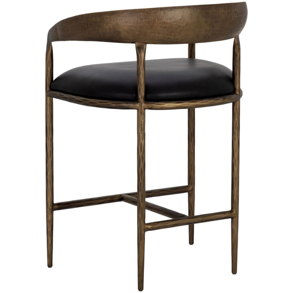 Zanatta Counter Stool - Charcoal Black Leather - Image 4