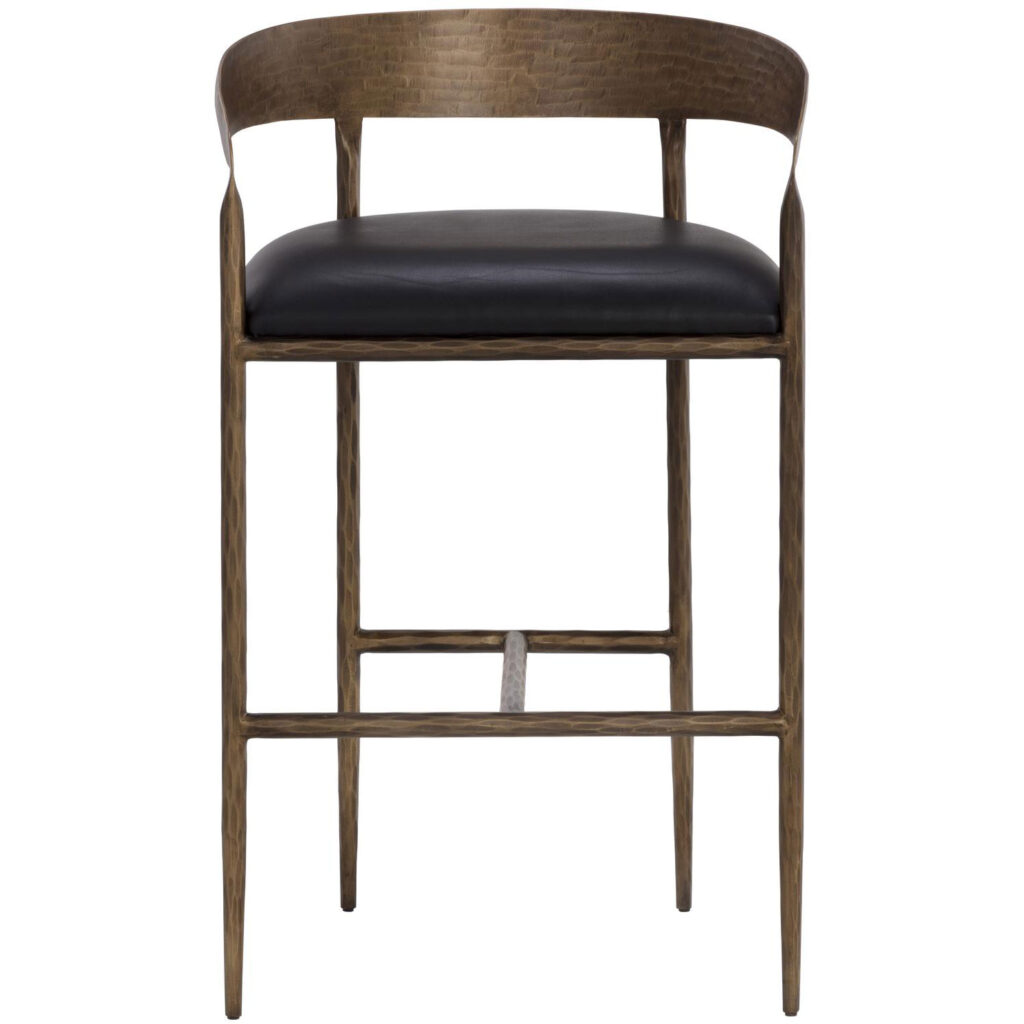 Zanatta Barstool - Charcoal Black Leather - Image 2